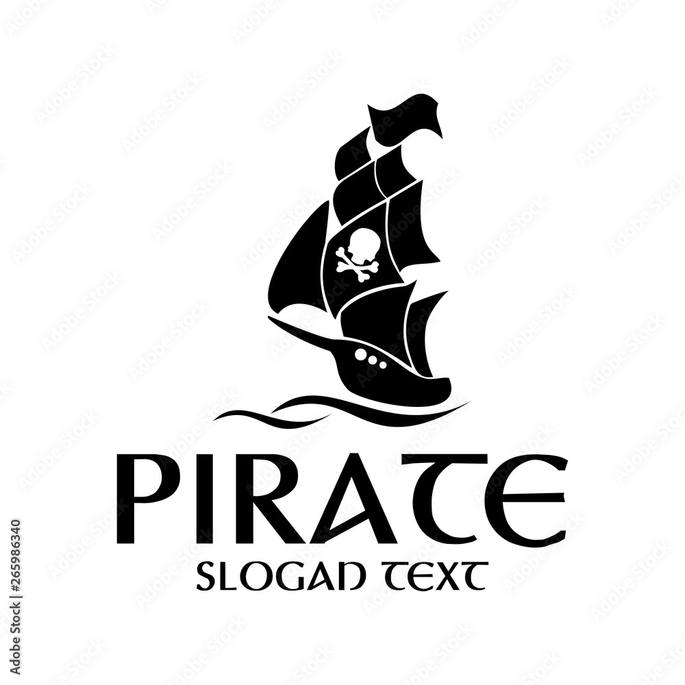 pirate logo concept black and white vector art pirate logo concept black and white vector art