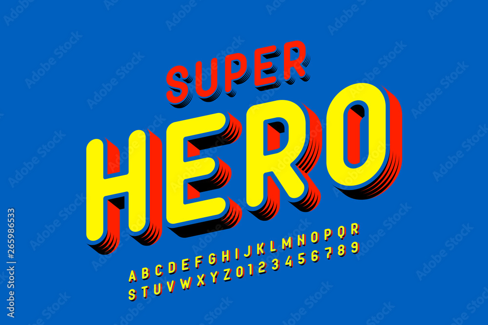 Comics style font, alphabet letters and numbers Comics style font, alphabet letters and numbers