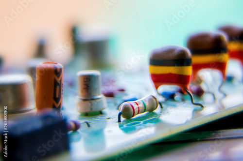 Electronic circuit board, Resistor, used for wallpaper, used as illustrated book,closeup