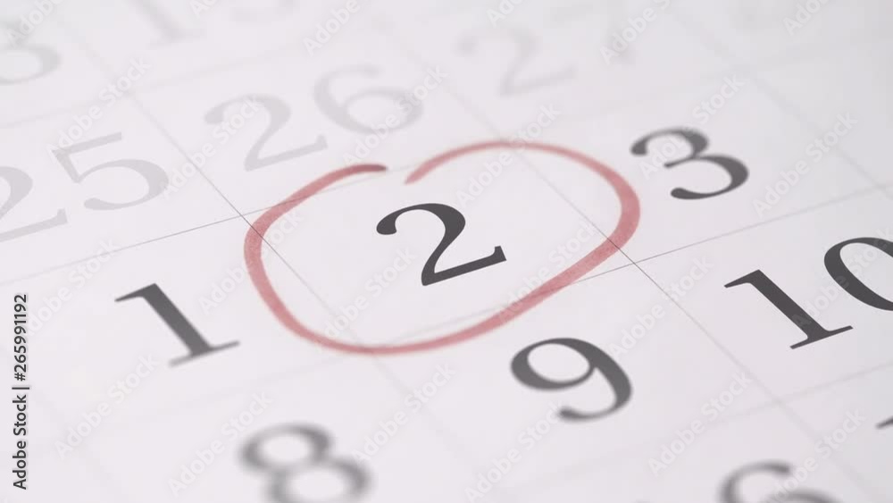 Drawing reminder mark on the second 2 day of a month Drawing reminder mark on the second 2 day of a month