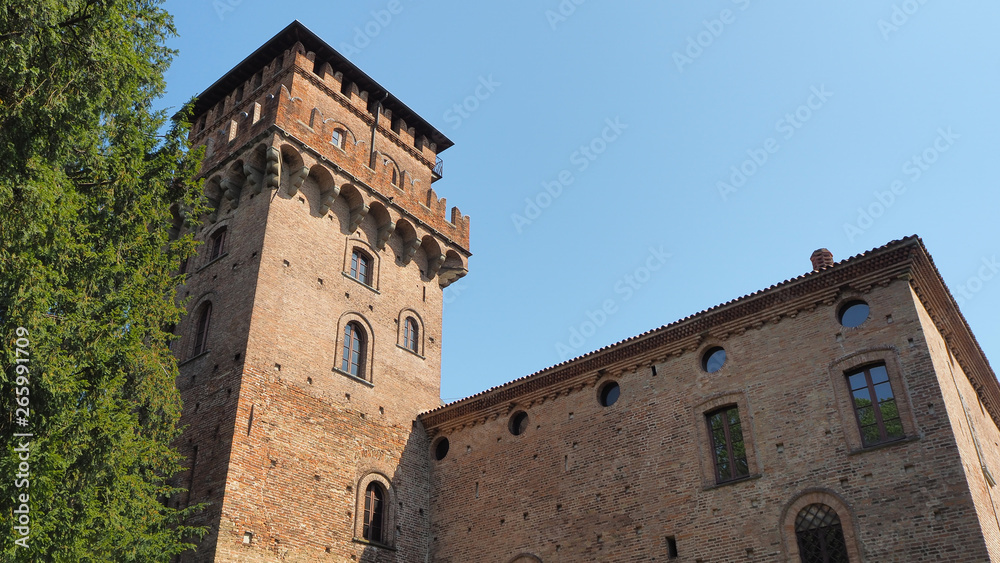 Urgnano, Bergamo, Italy. The medieval castle in the center of the village