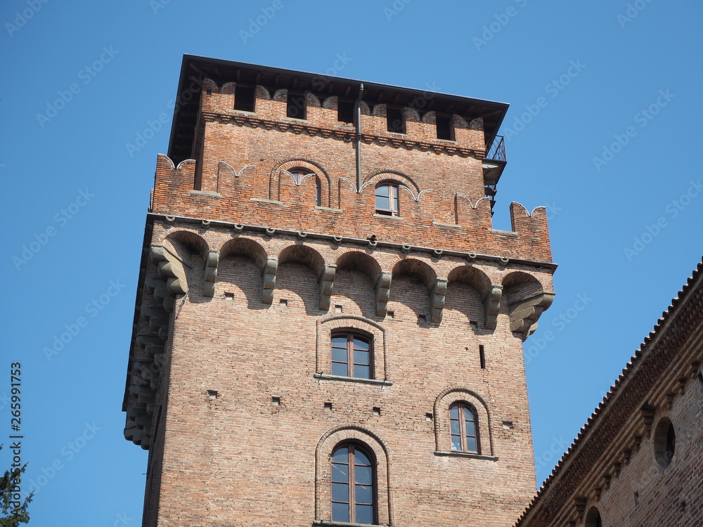 Urgnano, Bergamo, Italy. The medieval castle in the center of the village