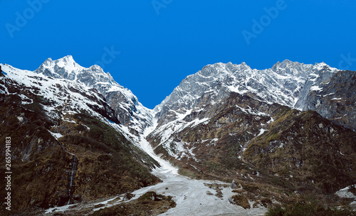 View of alps in Yumthang valley