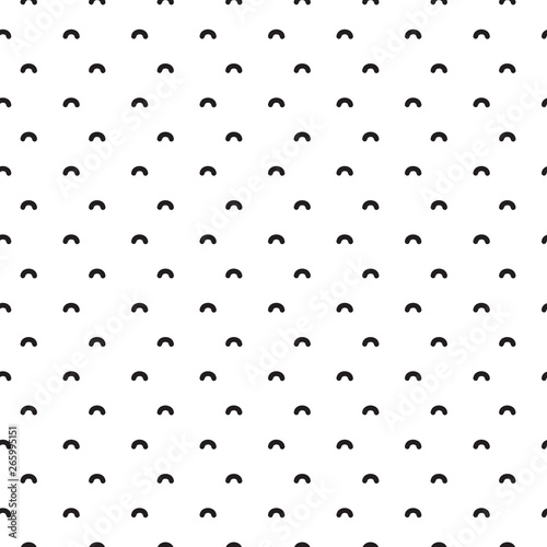 Abstract Black and White Semicircles Seamless Pattern. Vector Dotted Background. Speckled Texture