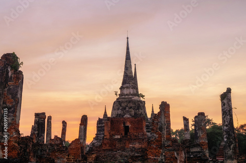 Wat Phra Si Sanphet is a at Historical Park at Ayutthaya.  Thailand.