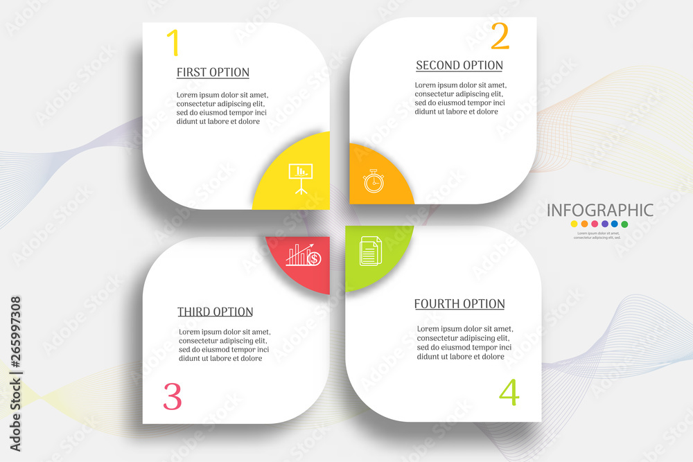 Design Business template 4 steps infographic chart element with place date for presentations,Vector EPS10. Design Business template 4 steps infographic chart element with place date for presentations,Vector EPS10.