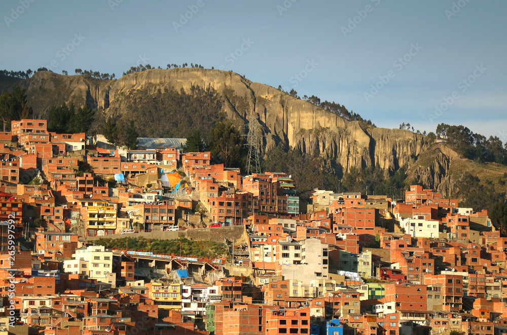 Aerial View of the Hillside Residential Area of La Paz, Bolivia, South America 