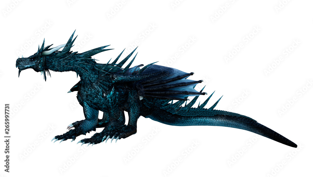 3D Rendering Fairy Tale Dragon on White 3D Rendering Fairy Tale Dragon on White