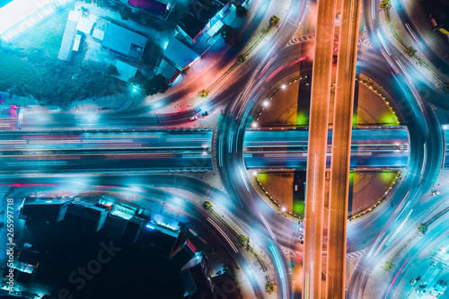 night city traffic on 4-way...