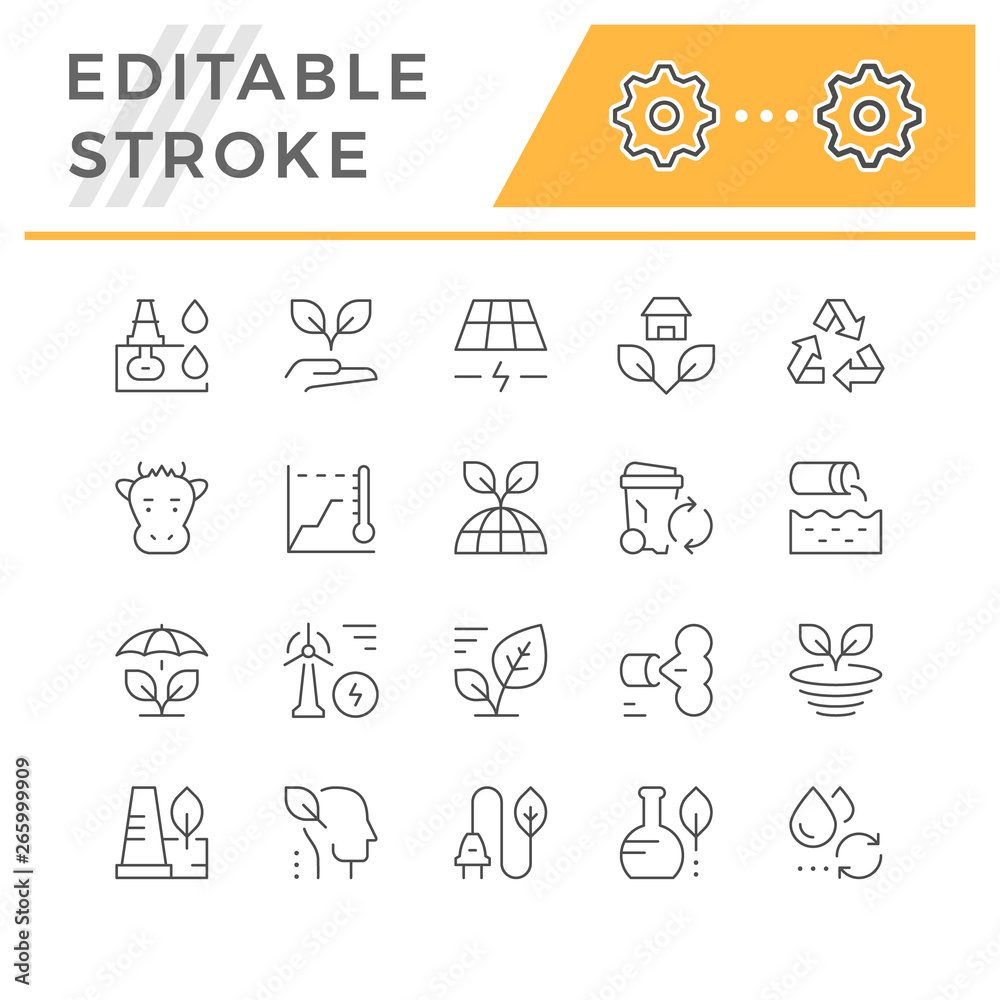 Set line icons of ecology Set line icons of ecology