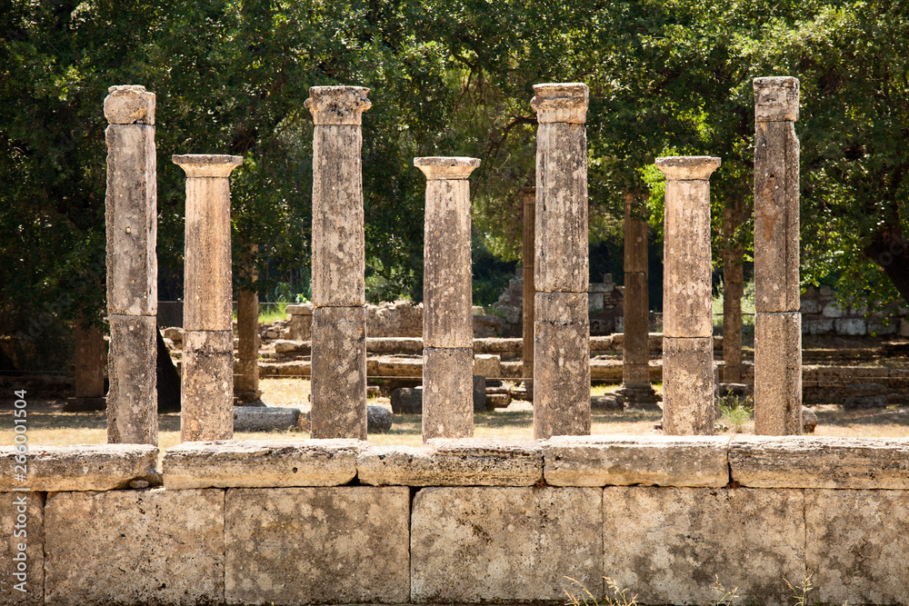 Seven Greek Pillars At Olympus