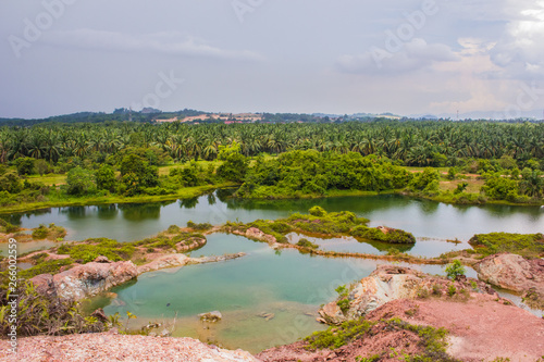 Aeriel view of the beautiful lakes in Frog Hill- Tasek Gelugor, Malaysia. photo