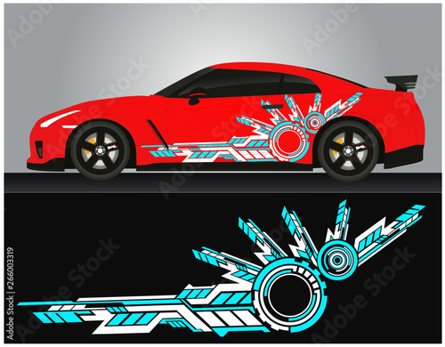 Vinyls sticker Decals for body red Car truck mini bus modify Motorcycle. Racing drift Vehicle Graphics kit isolated vector design race Elegant stripes modern concept liberty walk background for wrap