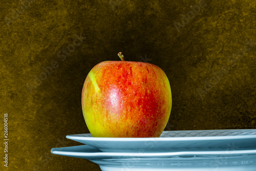 Apple on plate