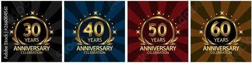 Anniversary golden. anniversary template design for web, game ,Creative poster, booklet, leaflet, flyer, magazine, invitation card - Vector