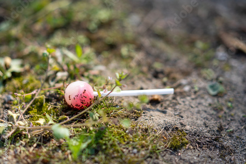 A lollipop on the ground