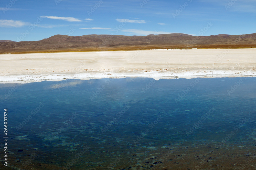 Salt pools at Salinas Grandes, a large salt flat in central-northern Argentina at an average altitude of 3300 metres