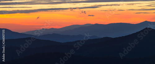 Cowee point on Blue Ridge Parkway at Sunset. photo