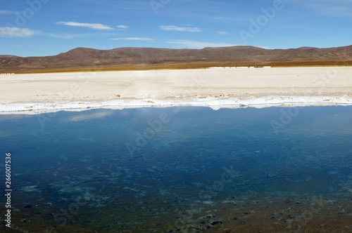 Salt pools at Salinas Grandes, a large salt flat in central-northern Argentina at an average altitude of 3300 metres