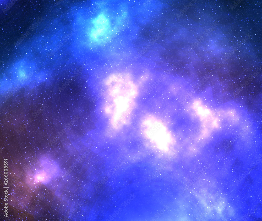 Beautiful outer space stars with cloudy nebula background