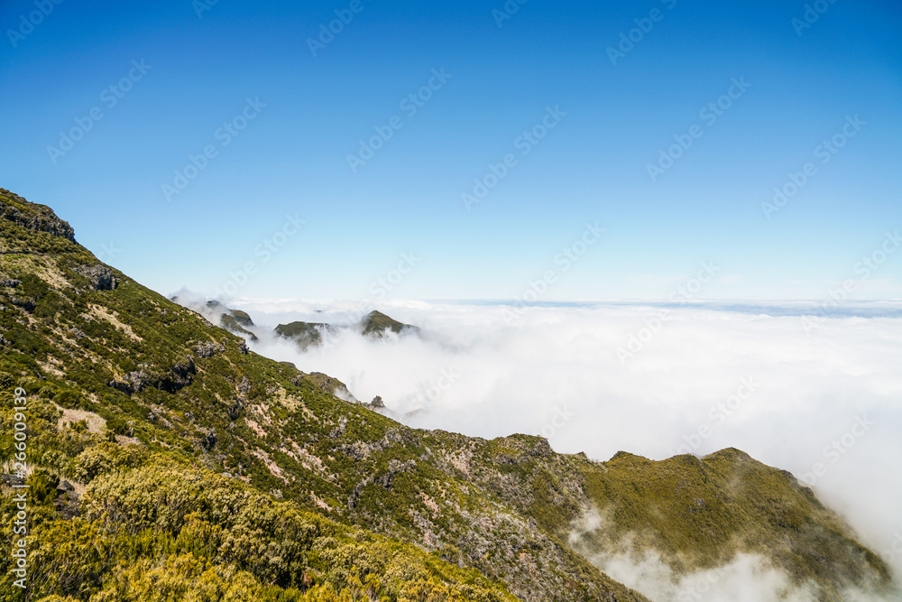 Landscape at Pico de Ruivo in Madeira island in a beautiful sunny day Landscape at Pico de Ruivo in Madeira island in a beautiful sunny day