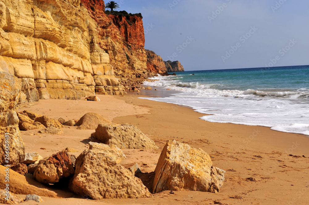 Falling stones on the beach of Lagos, Algarve
