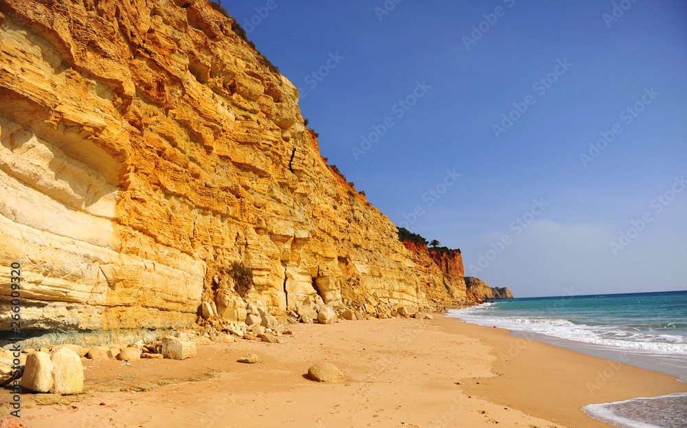 Scenic sand beach of Algarve province, Portugal
