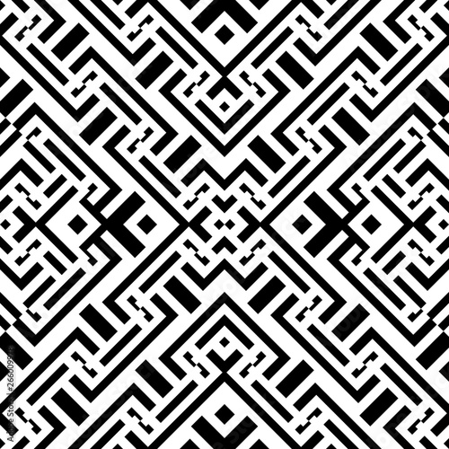 white black art deco seamless striped ornament for textile, design and backgrounds photo