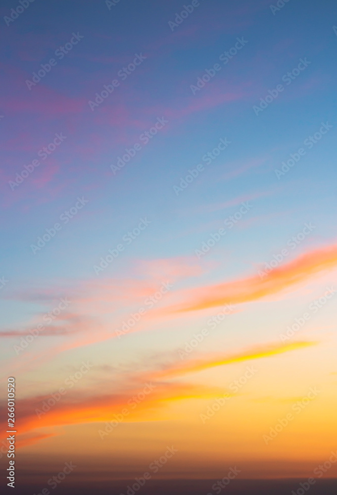 colorful sunset sky with beautiful clouds
