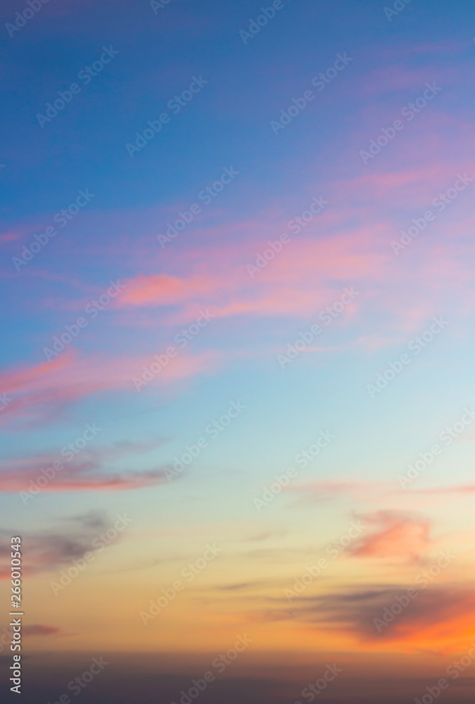 colorful sunset sky with beautiful clouds