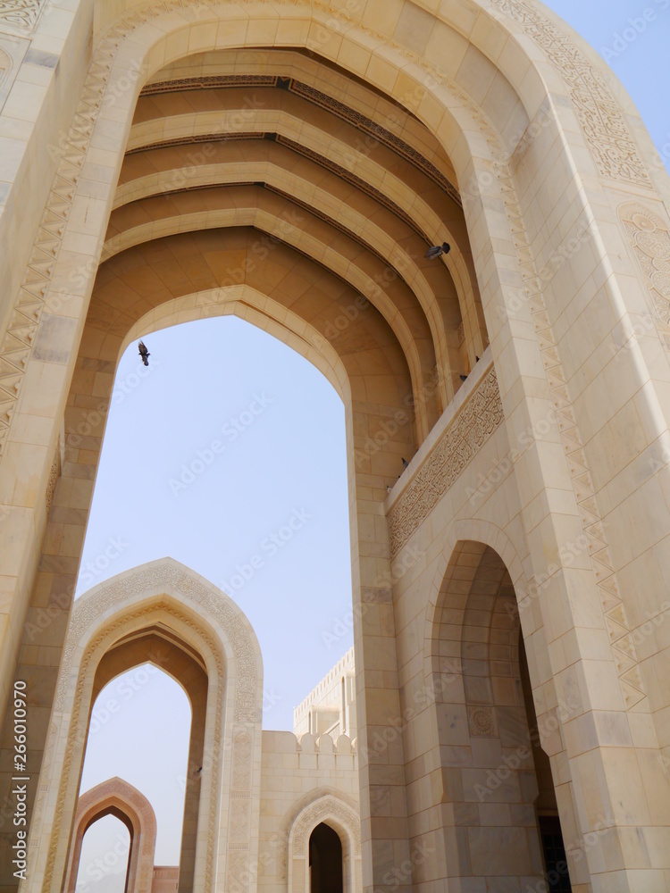 detail of the Sultan Qaboos Grand Mosque, arab architecture masterpiece, Sultanate of Oman, Middle East