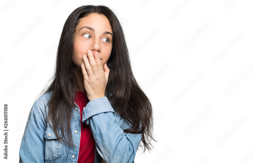 Young teenage girl in a embarrassed expression Young teenage girl in a embarrassed expression