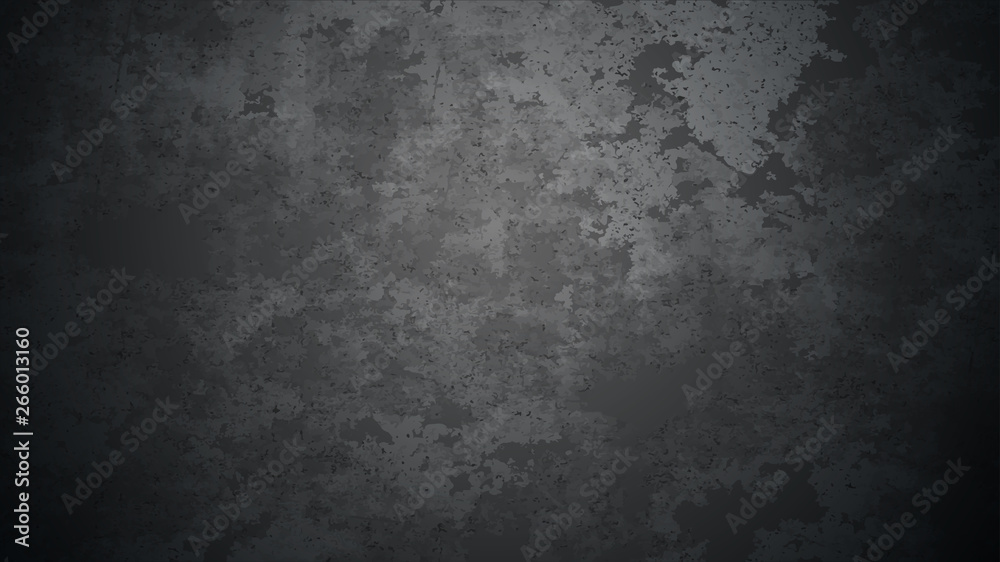 Vector dark concrete texture. Stone wall background. Black background.