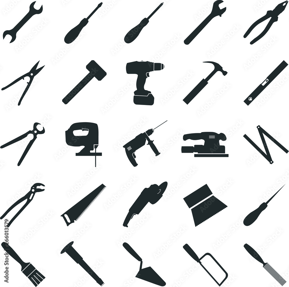 Construction Tools Icons/Silhouette Construction Tools Icons/Silhouette