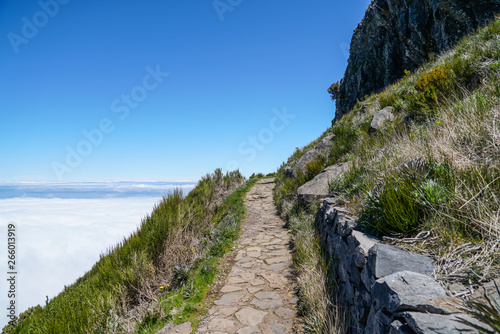 Landscape at Pico de Ruivo in Madeira island in a beautiful sunny day