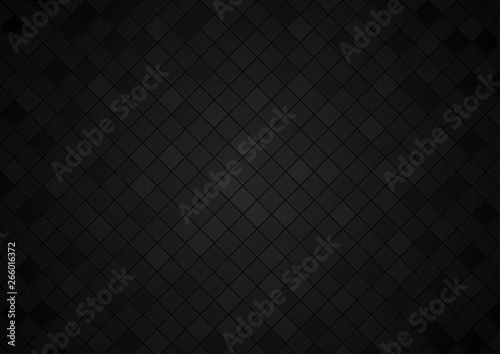 Squared Tiled Background in Black Tones - Mosaic Background with Edge Details, Decorative Vector Illustration
