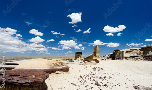 panorama rock desert landscape in northern New Mexico photo