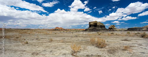 panorama rock desert landscape in northern New Mexico photo