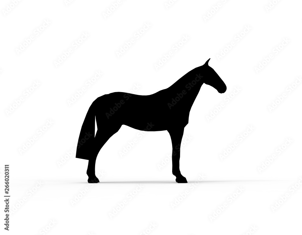 Fototapeta premium horse on isolated white background 3d Rendering