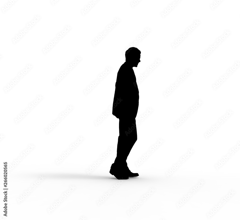 Man Standing on White Background 3D Rendering