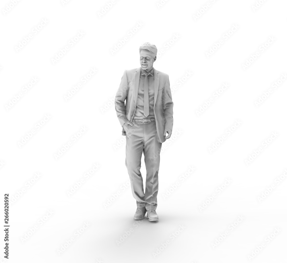 Man Standing on White Background 3D Rendering