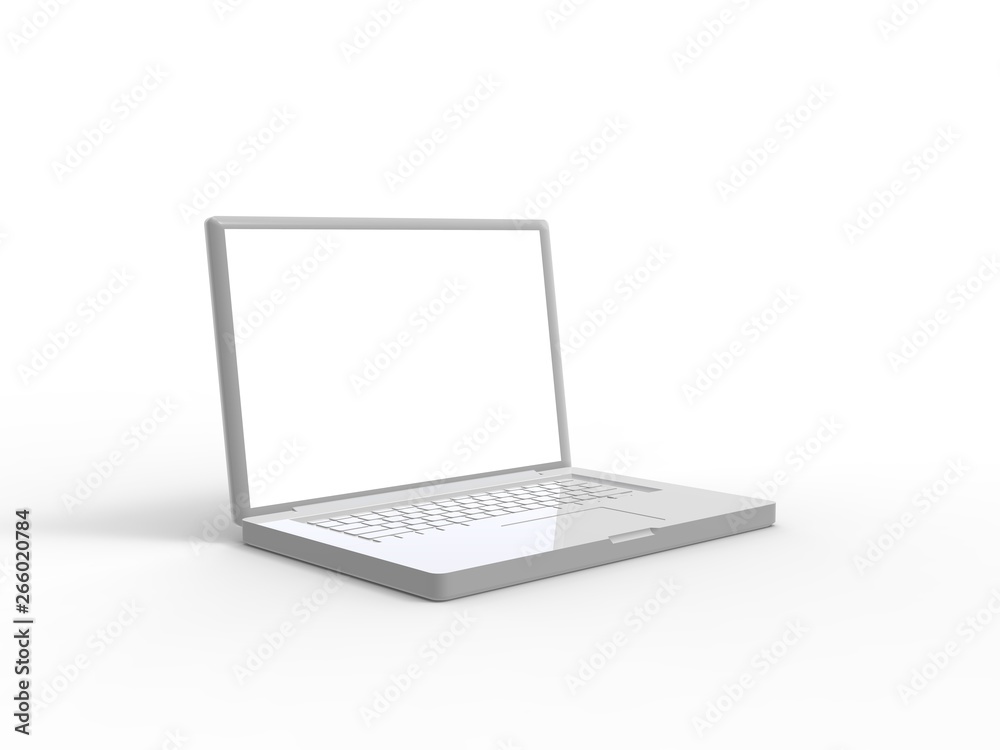 Laptop on isolated white Background 3D Rendering Laptop on isolated white Background 3D Rendering
