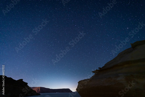 Night landscape in Playazo de Rodalquilar. Natural Park of Cabo de Gata. Andalucia. Spain. photo