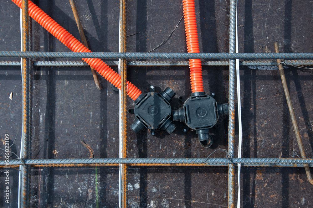 Industrial background. Construction rebar steel work reinforcement. Industrial background. Construction rebar steel work reinforcement.