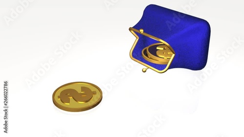 Coins and purse on white - business metaphor.