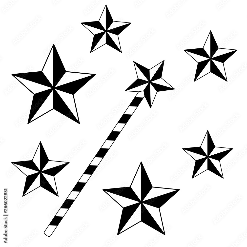 Obraz premium Magic wand contour illustration