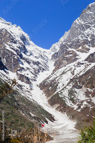 View of alps in Yumthang valley, North Sikkim India