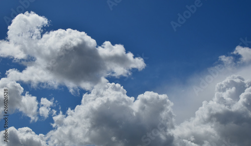 Blue clear sky with white cloud.