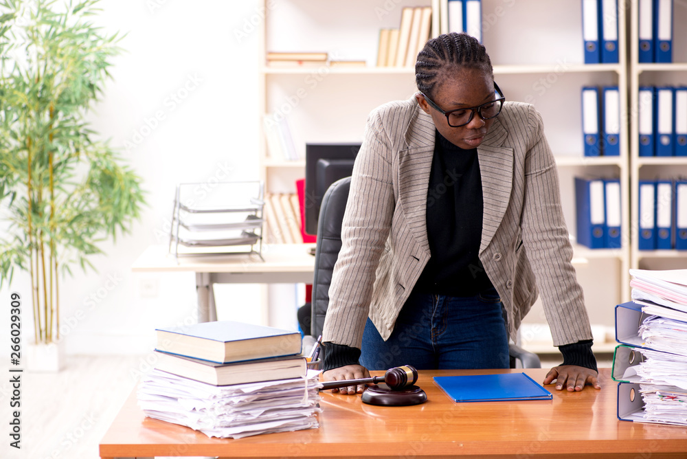 Black female lawyer in courthouse Black female lawyer in courthouse