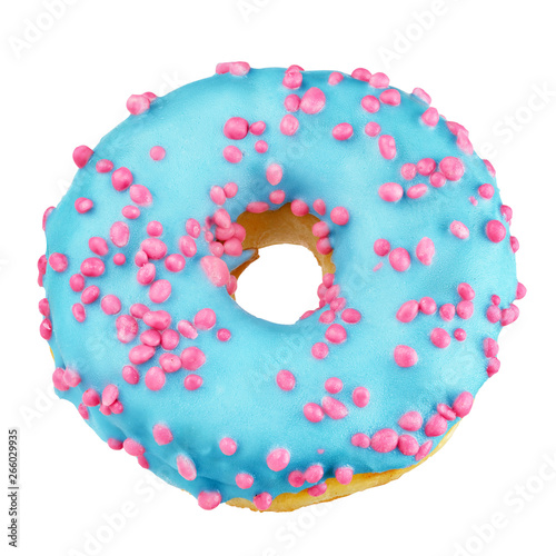 Blue donut isolated on white